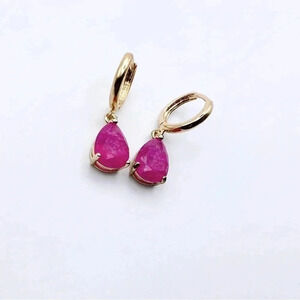 DROP Stone Hoops Earrings